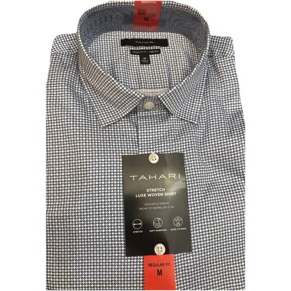 Tahari Other - Tahari Stretch Luxe Woven Men's Long Sleeve Dress Shirt Regular Fit Soft Medium